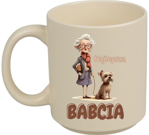 KUBEK Z NADRUKIEM PREZENT DZIEŃ BABCI URODZINY BABCIA IMIENINY BEŻOWY MAT KUBEK Z NADRUKIEM PREZENT DZIEŃ BABCI URODZINY BABCIA IMIENINY BEŻOWY MAT