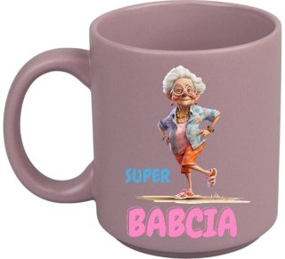 KUBEK Z NADRUKIEM PREZENT DZIEŃ BABCI URODZINY BABCIA IMIENINY FIOLET MAT