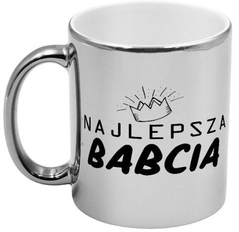 Kubek srebrny z nadrukiem grafiką prezent Dzień Babci różne wzory Babcia Kubek srebrny z nadrukiem grafiką prezent Dzień Babci różne wzory Babcia