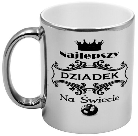 Kubek srebrny z nadrukiem grafiką prezent Dzień Dziadka różne wzory Dziadek Kubek srebrny z nadrukiem grafiką prezent Dzień Dziadka różne wzory Dziadek