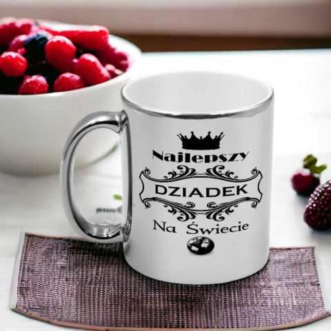 Kubek srebrny z nadrukiem grafiką prezent Dzień Dziadka różne wzory Dziadek Kubek srebrny z nadrukiem grafiką prezent Dzień Dziadka różne wzory Dziadek