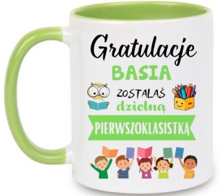 KUBEK DLA PIERWSZOKLASISTY IMIĘ CHŁOPCA DZIEWCZYNKI PASOWANIE NA UCZNIA #
