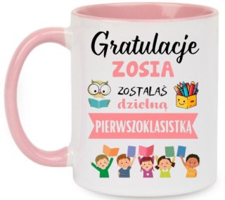 KUBEK DLA PIERWSZOKLASISTY IMIĘ CHŁOPCA DZIEWCZYNKI PASOWANIE NA UCZNIA #