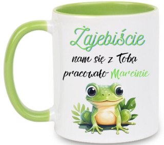 KUBEK NA POŻEGNANIE KOLEŻANKI KOLEGI Z PRACY Z IMIENIEM ŚMIESZNY PREZENT #
