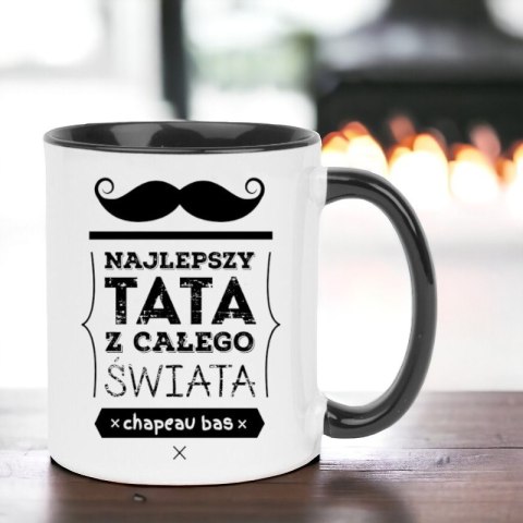 Kubek z nadrukiem prezent na DZIEŃ OJCA dla TATY biało/czarny Kubek z nadrukiem prezent na DZIEŃ OJCA dla TATY biało/czarny