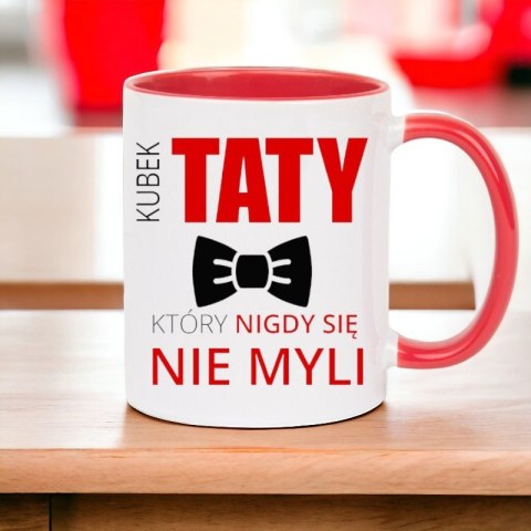 Kubek z nadrukiem prezent na DZIEŃ OJCA dla TATY biało/czerwony Kubek z nadrukiem prezent na DZIEŃ OJCA dla TATY biało/czerwony