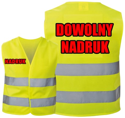 KAMIZELKA ODBLASKOWA Z NADRUKIEM PRZÓD TYŁ NAPIS LOGO REKLAMA BHP XXL # KAMIZELKA ODBLASKOWA Z NADRUKIEM PRZÓD TYŁ NAPIS LOGO REKLAMA BHP XXL #
