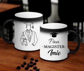 KUBEK MAGICZNY Z NADRUKIEM PREZENT PAN MAGISTER IMIĘ ORYGINALNY UPOMINEK #