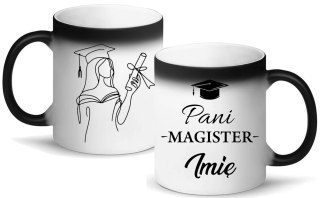 KUBEK MAGICZNY Z NADRUKIEM PREZENT PANI MAGISTER IMIĘ ORYGINALNY UPOMINEK #