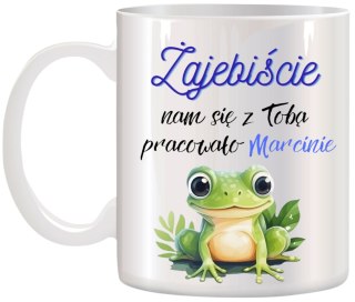 KUBEK NA POŻEGNANIE KOLEŻANKI KOLEGI Z PRACY Z IMIENIEM ŚMIESZNY PREZENT #