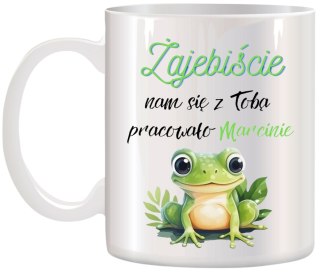 KUBEK NA POŻEGNANIE KOLEŻANKI KOLEGI Z PRACY Z IMIENIEM ŚMIESZNY PREZENT #