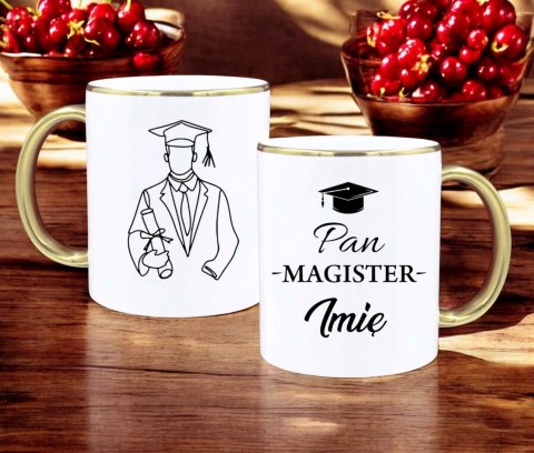 KUBEK PREMIUM Z NADRUKIEM PREZENT PAN MAGISTER IMIĘ ORYGINALNY UPOMINEK #