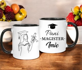 KUBEK PREMIUM Z NADRUKIEM PREZENT PANI MAGISTER IMIĘ ORYGINALNY UPOMINEK #