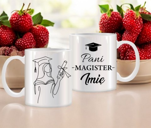 KUBEK PREMIUM Z NADRUKIEM PREZENT PANI MAGISTER IMIĘ ORYGINALNY UPOMINEK #