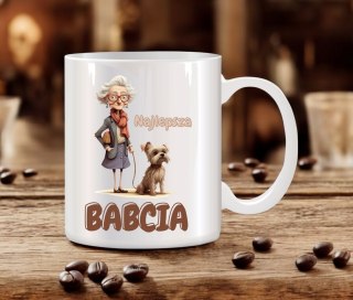 KUBEK Z NADRUKIEM ŚMIESZNY PREZENT DZIEŃ BABCI URODZINY IMIENINY BABCIA