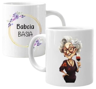 KUBEK Z NADRUKIEM ŚMIESZNY PREZENT DZIEŃ BABCI URODZINY IMIENINY BABCIA #