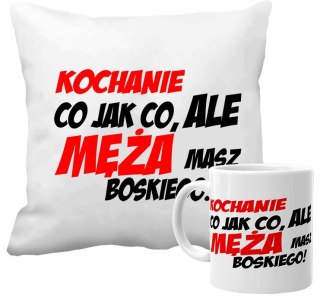 PODUSZKA I KUBEK PREZENT WALENTYNKI DLA DZIEWCZYNY CHŁOPAKA ŻONY MĘŻA WZORY