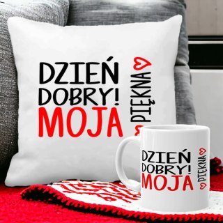 PODUSZKA I KUBEK PREZENT WALENTYNKI DLA DZIEWCZYNY CHŁOPAKA ŻONY MĘŻA WZORY