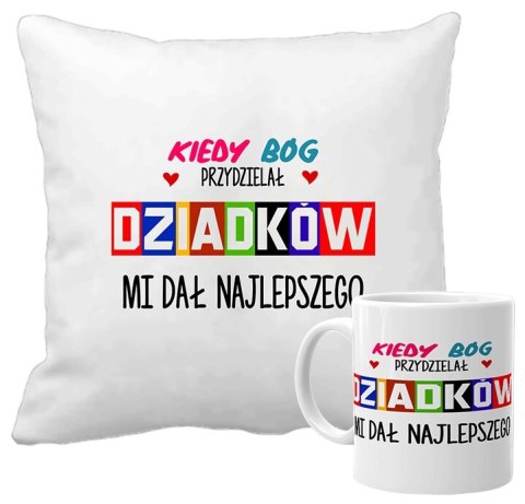 Poduszka i kubek zestaw prezent Dzień Dziadka Babci dziadek babcia wzory Poduszka i kubek zestaw prezent Dzień Dziadka Babci dziadek babcia wzory