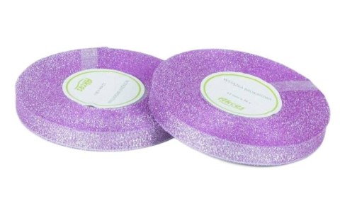 Tasiemka wstążka brokatowa 12mm x 32m fioletowo złoty Tasiemka wstążka brokatowa 12mm x 32m fioletowo złoty