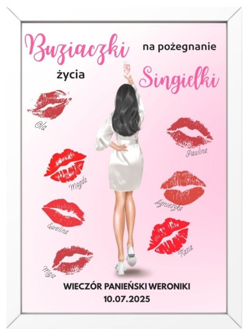 Ramka Prezent dla Panny Młodej Wieczór Panieński Odciśnij buziaka A4 21x30 Ramka Prezent dla Panny Młodej Wieczór Panieński Odciśnij buziaka A4 21x30