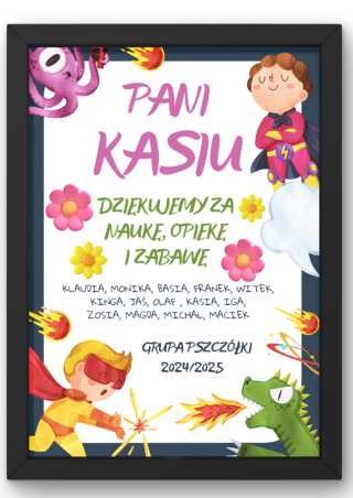 Podziękowanie Ramka Prezent dla Pani Przedszkolanki Nauczycielki Szkoła