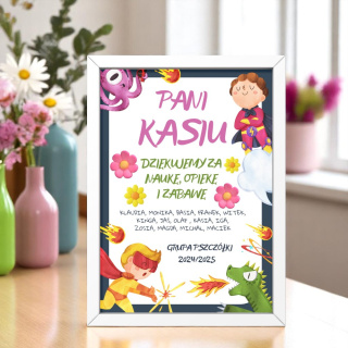 Podziękowanie Ramka Prezent dla Pani Przedszkolanki Nauczycielki Szkoła
