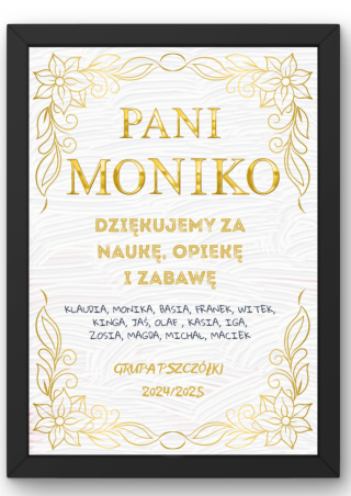 Podziękowanie Ramka Prezent dla Pani Przedszkolanki Nauczycielki Szkoła