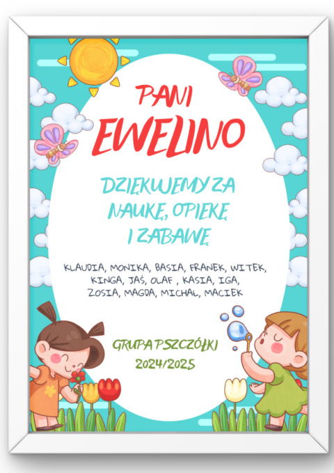 Podziękowanie Ramka Prezent dla Pani Przedszkolanki Nauczycielki Szkoła Podziękowanie Ramka Prezent dla Pani Przedszkolanki Nauczycielki Szkoła