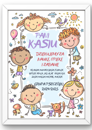 Podziękowanie Ramka Prezent dla Pani Przedszkolanki Nauczycielki Szkoła