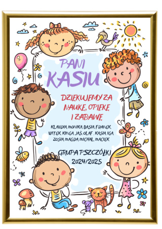 Podziękowanie Ramka Prezent dla Pani Przedszkolanki Nauczycielki Szkoła
