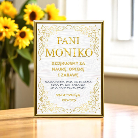 Podziękowanie Ramka Prezent dla Pani Przedszkolanki Nauczycielki Szkoła