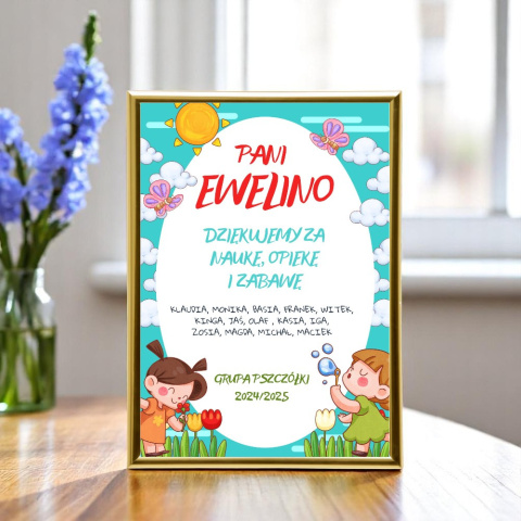 Podziękowanie Ramka Prezent dla Pani Przedszkolanki Nauczycielki Szkoła