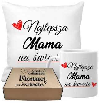 ZESTAW PODUSZKA I KUBEK ORYGINALNY PREZENT MAMA DZIEŃ MATKI URODZINY MAMY