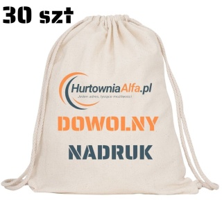 30 x PLECAK WOREK PREMIUM MOCNY Z DOWOLNYM NADRUKIEM ZDJĘCIE GRAFIKA LOGO TEKST