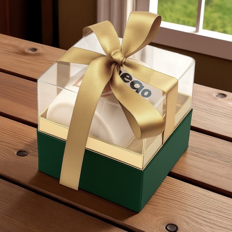 Eleganckie Pudełko Prezentowe Opakowanie na Kubek Prezent ze Wstążką
