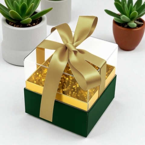 Eleganckie Pudełko Prezentowe Opakowanie na Kubek Prezent ze Wstążką