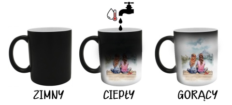 KUBEK MAGICZNY Z TWOIM NADRUKIEM ZDJĘCIEM NAPISEM LOGO REKLAMA PREZENT #