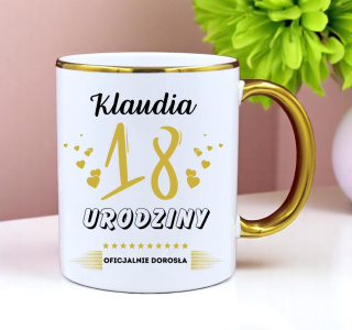 KUBEK PREZENT NA 18 URODZINY DZIEWCZYNY KOLEŻANKI Z DOWOLNYM IMIENIEM #