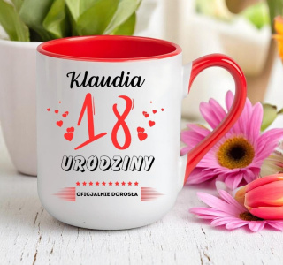 KUBEK PREZENT NA 18 URODZINY DZIEWCZYNY KOLEŻANKI Z DOWOLNYM IMIENIEM #