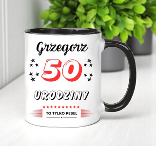 KUBEK PREZENT NA 50 URODZINY MĘŻCZYZNY KOLEGI MĘŻA Z DOWOLNYM IMIENIEM #