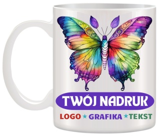 KUBEK Z NADRUKIEM ZDJĘCIE GRAFIKA TEKST LOGO PREZENT REKLAMA #