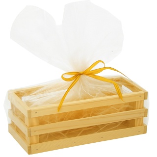 Skrzynka Drewniana Koszyk Pudełko Box na Prezent Urodziny Ślub 26x11x10