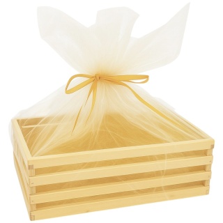 Skrzynka Drewniana Koszyk Pudełko Box na Prezent Urodziny Ślub 36x26x11