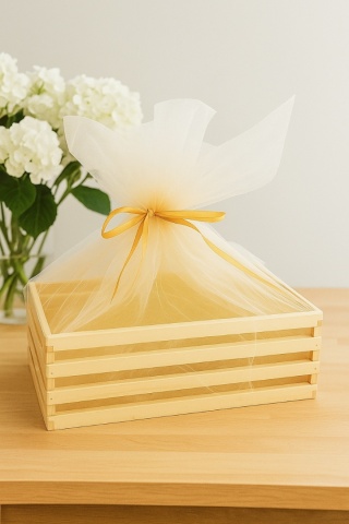 Skrzynka Drewniana Koszyk Pudełko Box na Prezent Urodziny Ślub 36x26x11