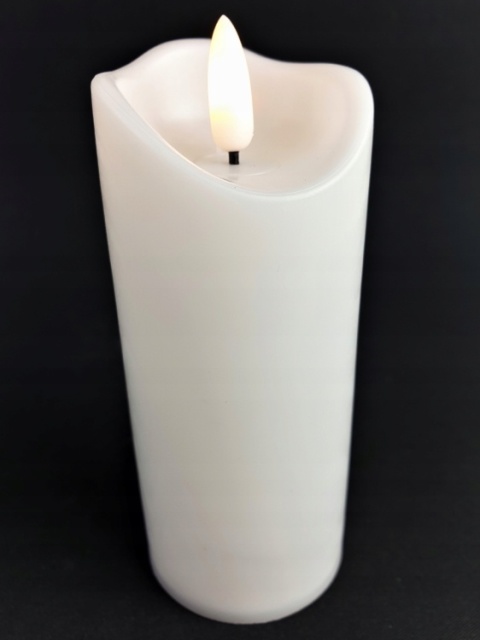 Świeca dekoracyjna znicz wkład LED biały Cortina 15 cm