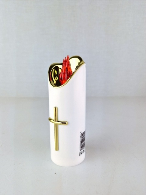 Świeca dekoracyjna znicz wkład LED biały z bateriami Cortina 15 cm