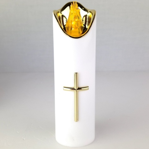 Świeca dekoracyjna znicz wkład LED biały z bateriami Cortina 17 cm