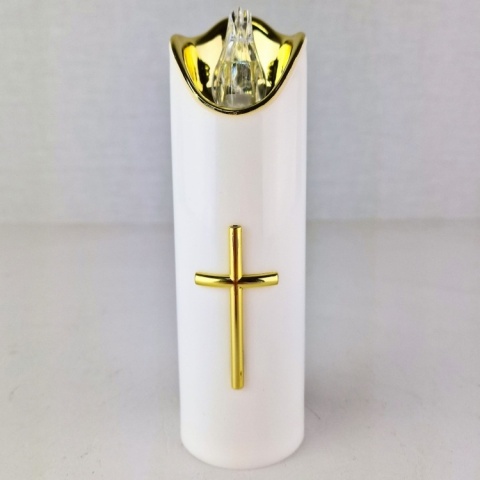 Świeca dekoracyjna znicz wkład LED biały z bateriami Cortina 17 cm