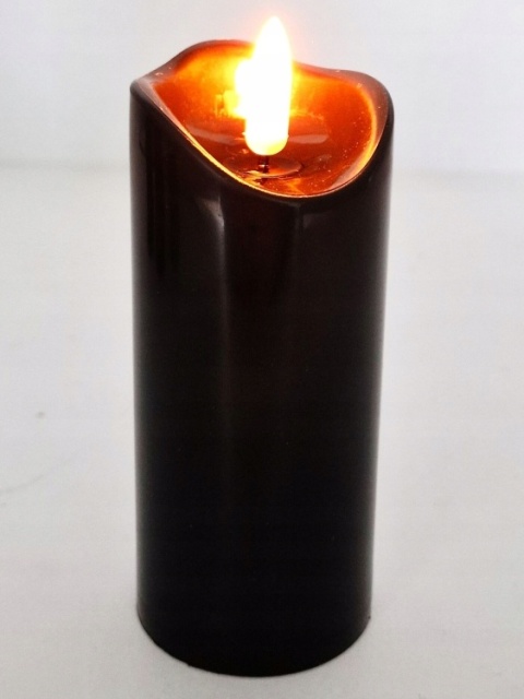 Świeca dekoracyjna znicz wkład LED czarny Cortina 17,5 cm